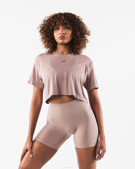 cabeza de lobo airtech ss crop mujer Alphalete 08R8206 ropa marrón porcelana