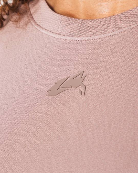 cabeza de lobo airtech ss crop mujer Alphalete 08R8206 ropa marrón porcelana