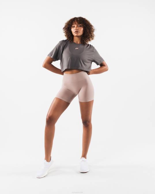 cabeza de lobo airtech ss crop mujer Alphalete 08R8208 ropa gris cemento polvoriento