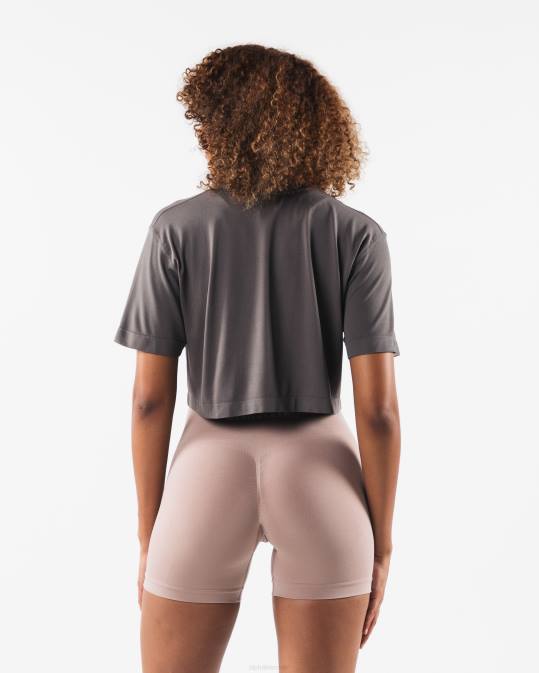 cabeza de lobo airtech ss crop mujer Alphalete 08R8208 ropa gris cemento polvoriento