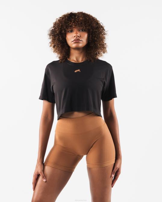 cabeza de lobo airtech ss crop mujer Alphalete 08R8209 ropa marrón guijarro