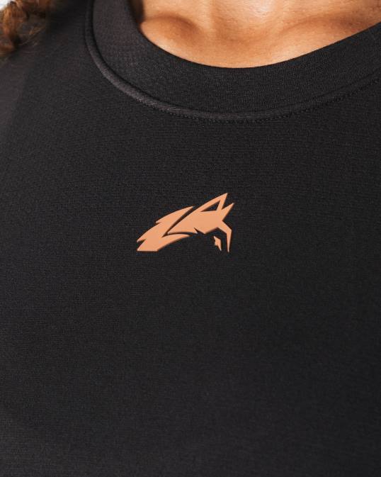 cabeza de lobo airtech ss crop mujer Alphalete 08R8209 ropa marrón guijarro