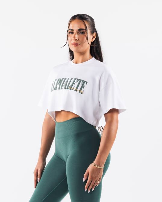 camiseta corta de la república mujer Alphalete 08R8193 ropa blanco