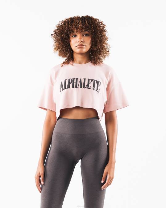 camiseta corta de la república mujer Alphalete 08R8198 ropa rosa plana rosa