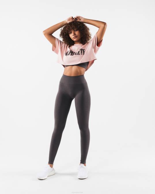 camiseta corta de la república mujer Alphalete 08R8198 ropa rosa plana rosa