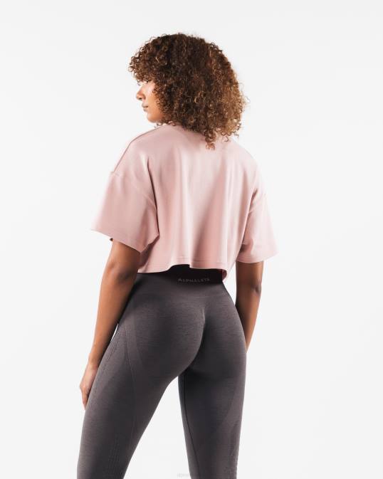camiseta corta de la república mujer Alphalete 08R8198 ropa rosa plana rosa