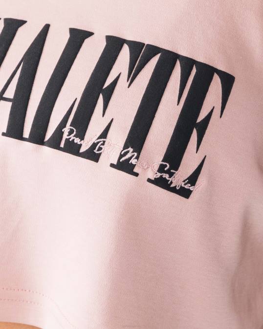 camiseta corta de la república mujer Alphalete 08R8198 ropa rosa plana rosa