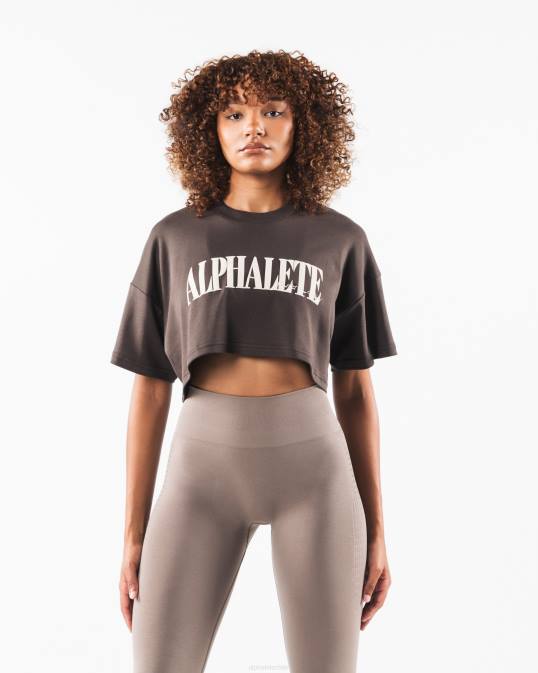 camiseta corta de la república mujer Alphalete 08R8200 ropa café turco marrón
