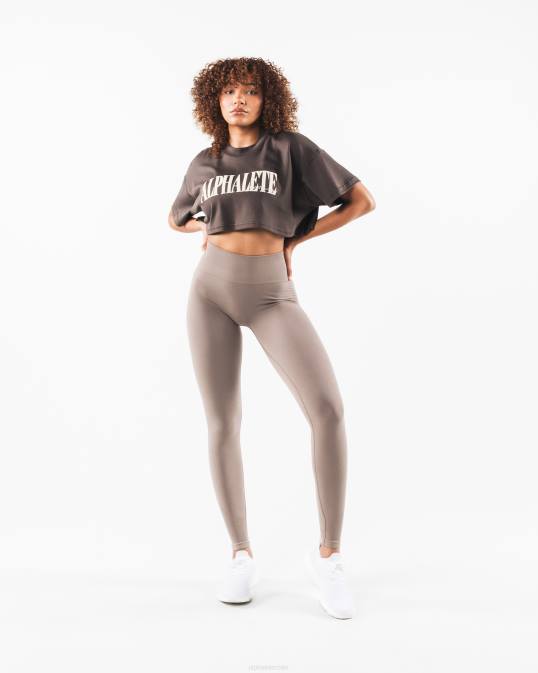 camiseta corta de la república mujer Alphalete 08R8200 ropa café turco marrón