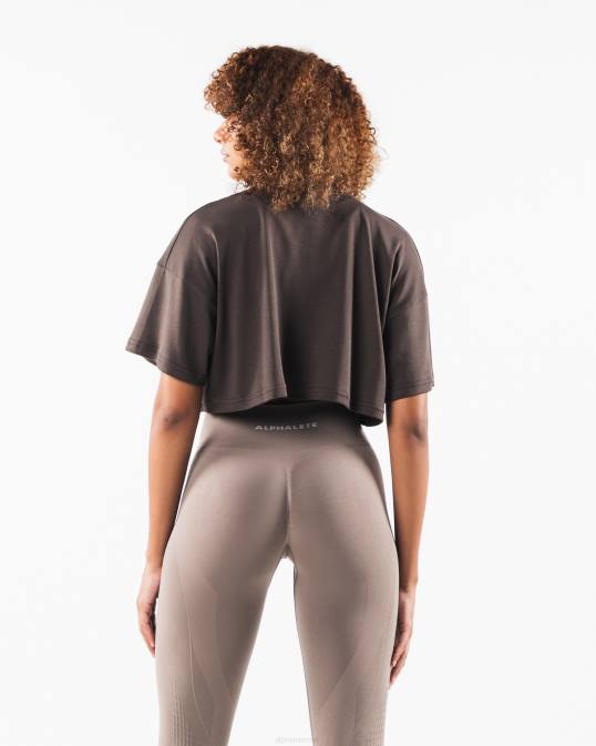 camiseta corta de la república mujer Alphalete 08R8200 ropa café turco marrón