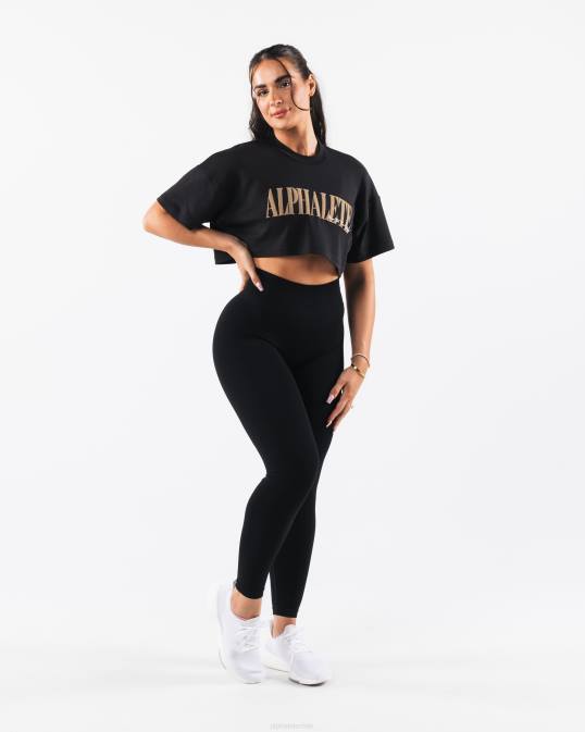 camiseta corta de la república mujer Alphalete 08R8201 ropa negro