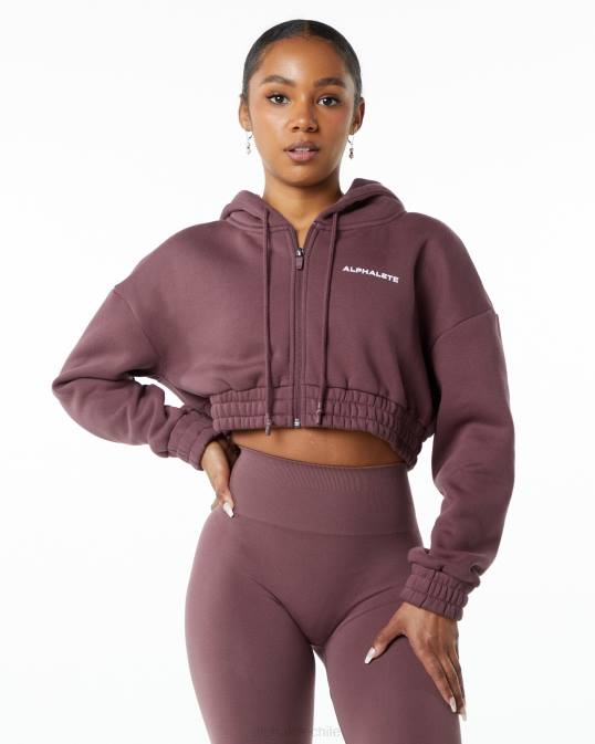 chaqueta corta clásica capital con cierre completo mujer Alphalete 08R8278 ropa otoño rojo