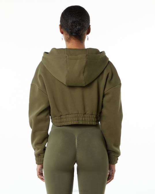 chaqueta corta clásica capital con cierre completo mujer Alphalete 08R8279 ropa sauce verde