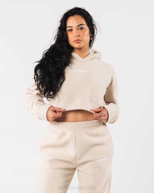 sudadera con capucha king crop mujer Alphalete 08R8273 ropa marrón vainilla