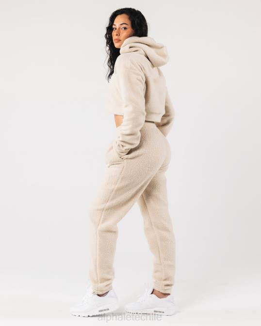 sudadera con capucha king crop mujer Alphalete 08R8273 ropa marrón vainilla