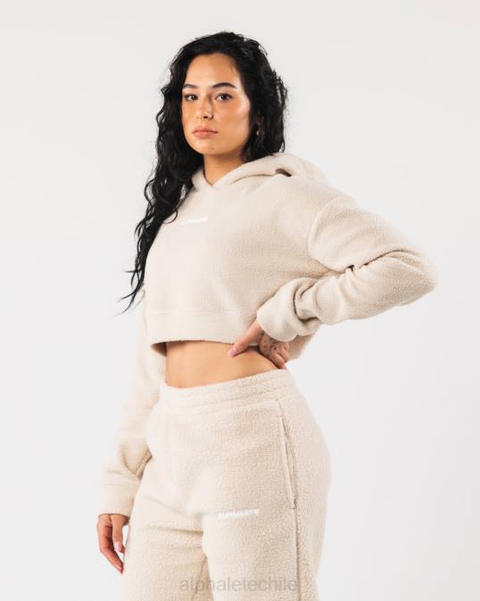 sudadera con capucha king crop mujer Alphalete 08R8273 ropa marrón vainilla