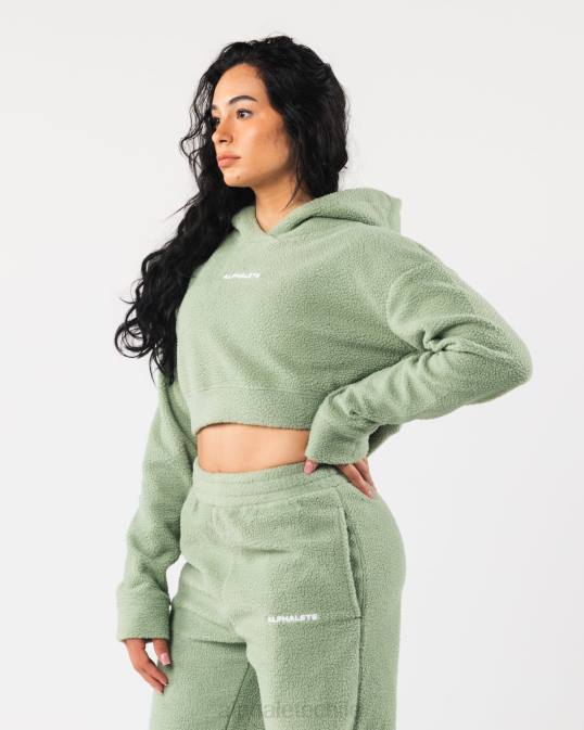 sudadera con capucha king crop mujer Alphalete 08R8275 ropa verde salvia