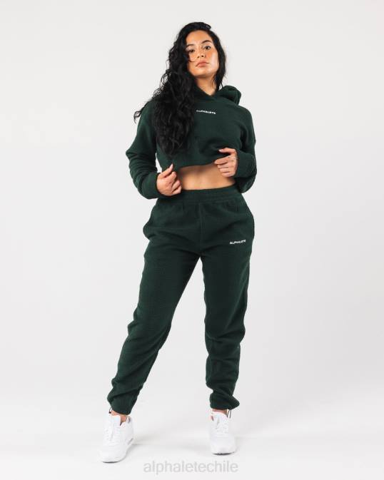 sudadera con capucha king crop mujer Alphalete 08R8276 ropa verde perenne