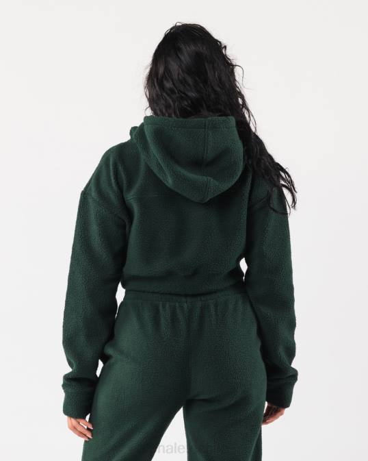 sudadera con capucha king crop mujer Alphalete 08R8276 ropa verde perenne