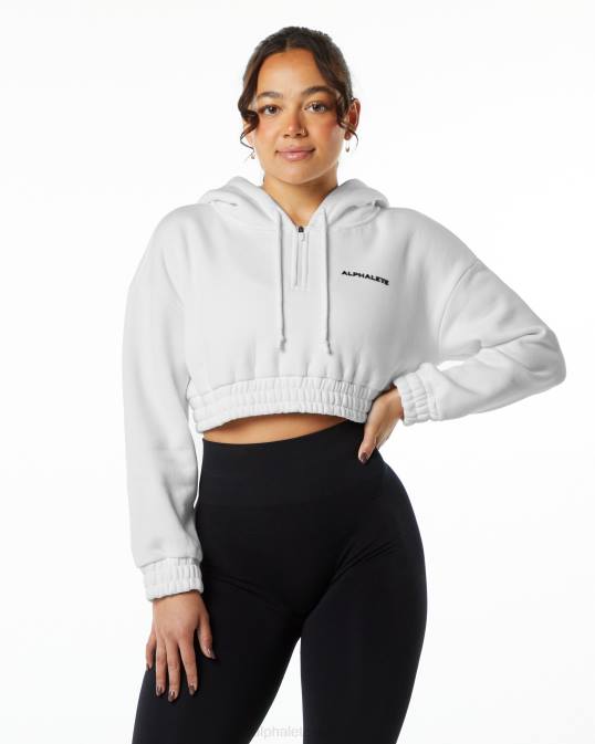 sudadera corta con capucha capital clásica mujer Alphalete 08R8280 ropa blanco