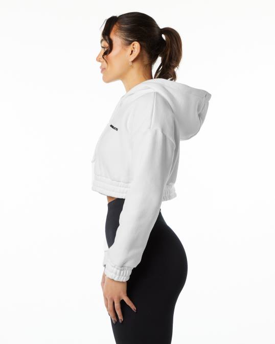 sudadera corta con capucha capital clásica mujer Alphalete 08R8280 ropa blanco