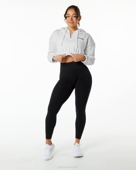 sudadera corta con capucha capital clásica mujer Alphalete 08R8280 ropa blanco