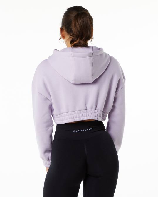 sudadera corta con capucha capital clásica mujer Alphalete 08R8282 ropa lila brumosa violeta