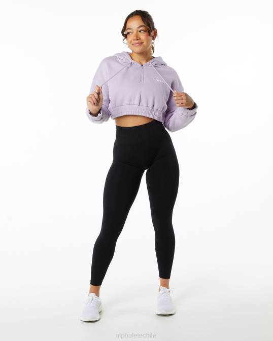 sudadera corta con capucha capital clásica mujer Alphalete 08R8282 ropa lila brumosa violeta