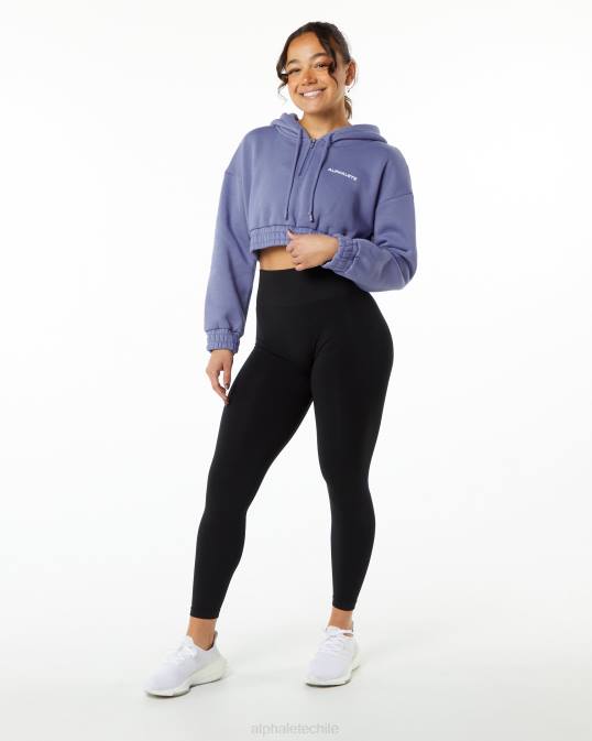 sudadera corta con capucha capital clásica mujer Alphalete 08R8283 ropa violeta digital violeta