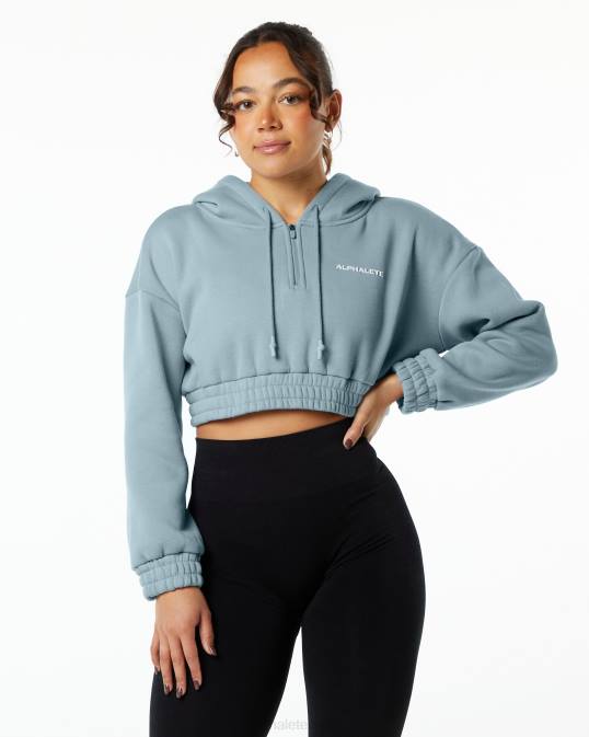 sudadera corta con capucha capital clásica mujer Alphalete 08R8284 ropa niebla azul