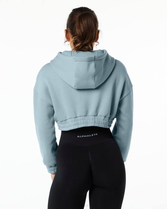 sudadera corta con capucha capital clásica mujer Alphalete 08R8284 ropa niebla azul