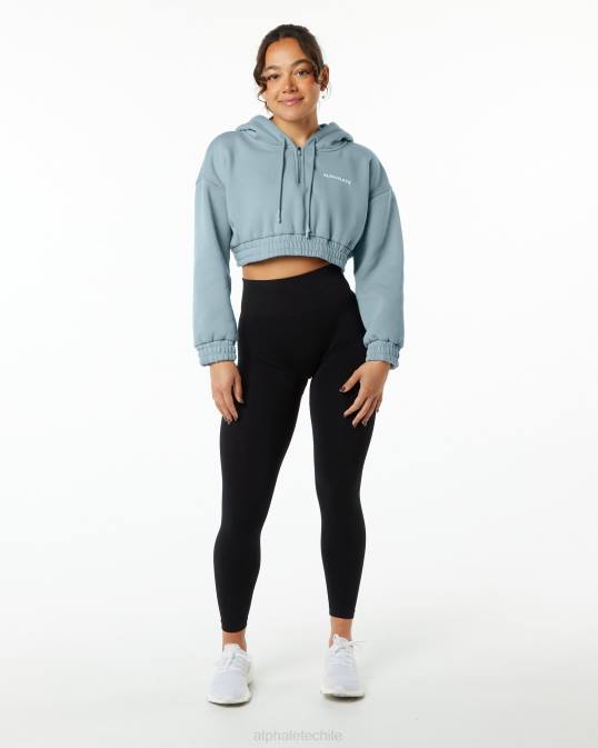 sudadera corta con capucha capital clásica mujer Alphalete 08R8284 ropa niebla azul