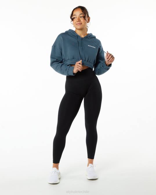 sudadera corta con capucha capital clásica mujer Alphalete 08R8285 ropa ballena azul