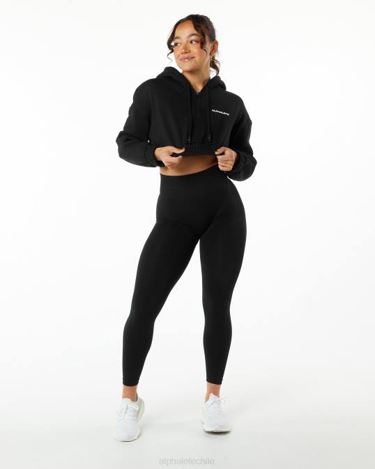 sudadera corta con capucha capital clásica mujer Alphalete 08R8286 ropa negro