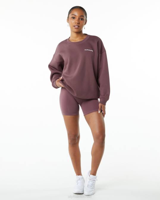 tripulación clásica mujer Alphalete 08R8260 ropa otoño rojo