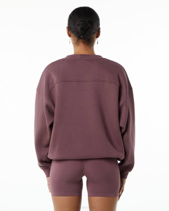 tripulación clásica mujer Alphalete 08R8260 ropa otoño rojo