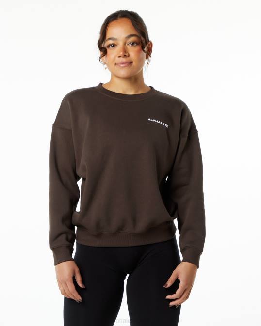 tripulación clásica mujer Alphalete 08R8290 ropa dulce de azúcar marrón