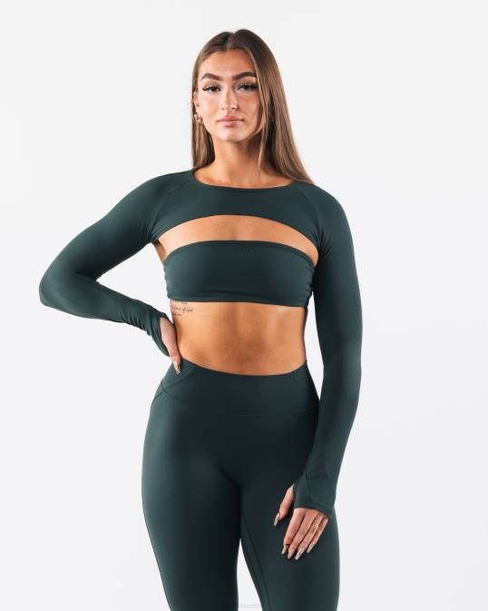 aura encogiéndose de hombros mujer Alphalete 08R8241 ropa verde ciprés