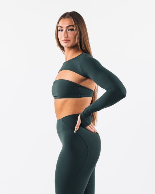 aura encogiéndose de hombros mujer Alphalete 08R8241 ropa verde ciprés