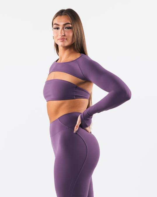 aura encogiéndose de hombros mujer Alphalete 08R8242 ropa aster morado