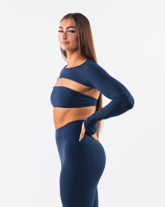 aura encogiéndose de hombros mujer Alphalete 08R8243 ropa azul tinta