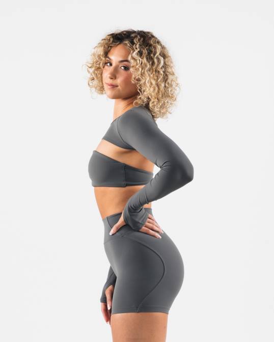 aura encogiéndose de hombros mujer Alphalete 08R8245 ropa gris peltre