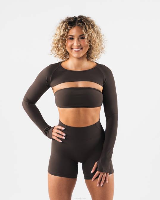 aura encogiéndose de hombros mujer Alphalete 08R8246 ropa marrón cachemira