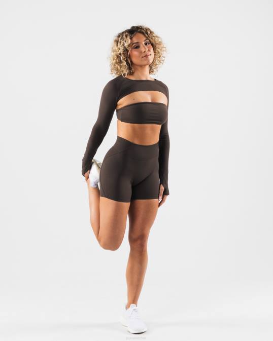 aura encogiéndose de hombros mujer Alphalete 08R8246 ropa marrón cachemira