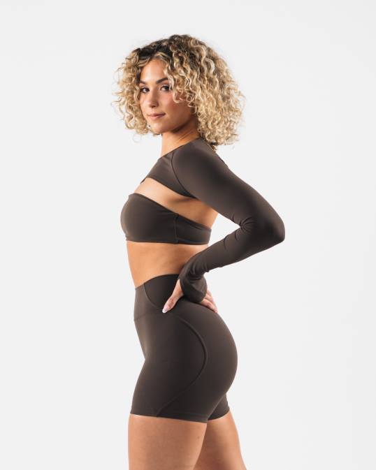 aura encogiéndose de hombros mujer Alphalete 08R8246 ropa marrón cachemira