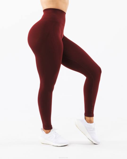 amplificar el contorno legging mujer Alphalete 08R8373 ropa nuevo rojo burdeos