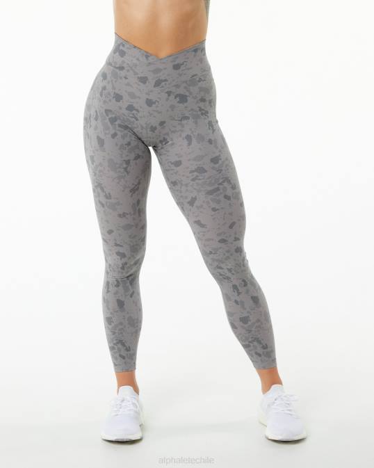 legging de potencia de superficie mujer Alphalete 08R8443 ropa estampado de guijarros gris piedra