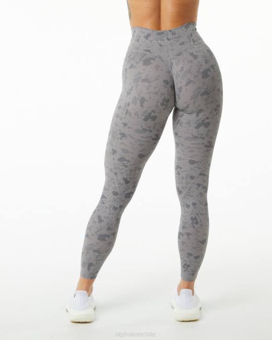 legging de potencia de superficie mujer Alphalete 08R8443 ropa estampado de guijarros gris piedra