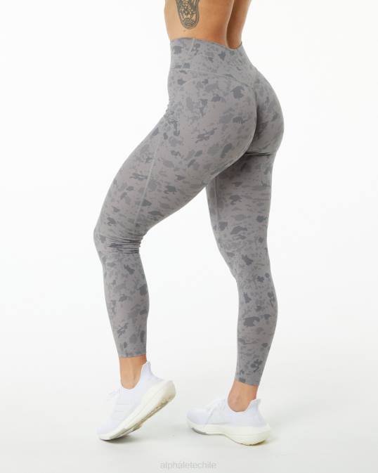 legging de potencia de superficie mujer Alphalete 08R8443 ropa estampado de guijarros gris piedra