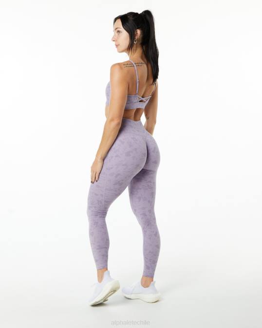 legging de potencia de superficie mujer Alphalete 08R8444 ropa estampado de guijarros brumoso lila violeta